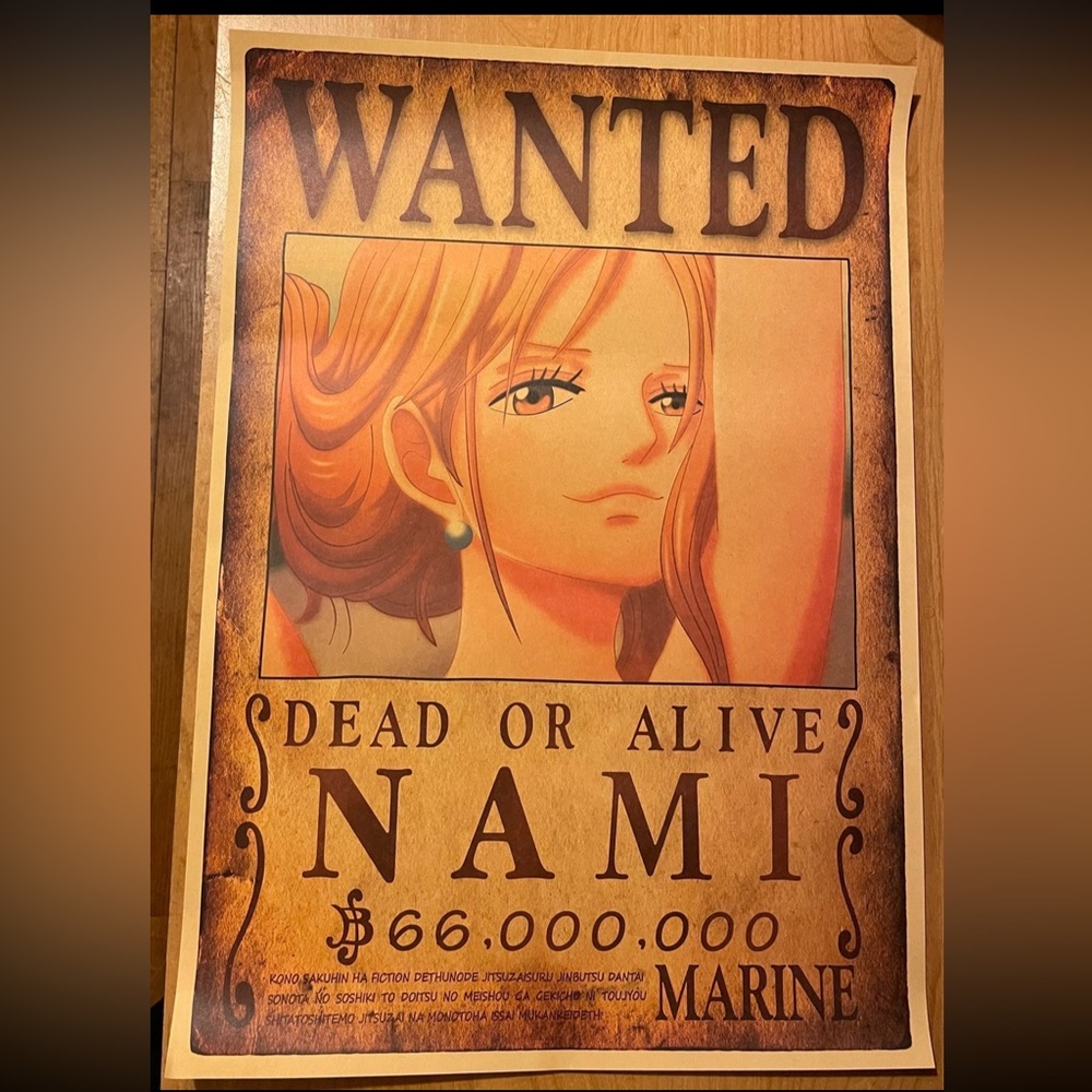 One Piece Dead Or Alive Nami Wanted Poster